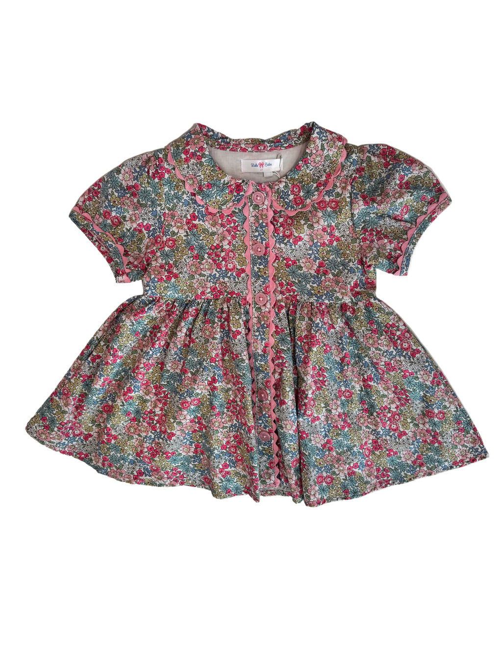 Maggie Pink Floral Button Front Dress