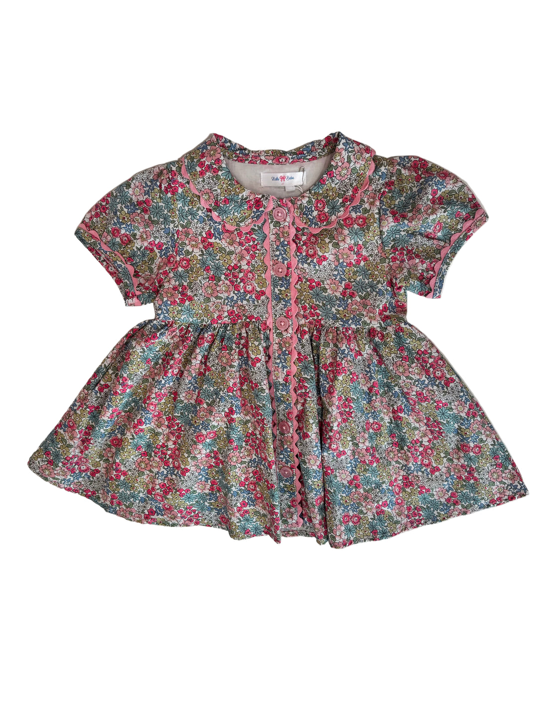 Maggie Pink Floral Button Front Dress