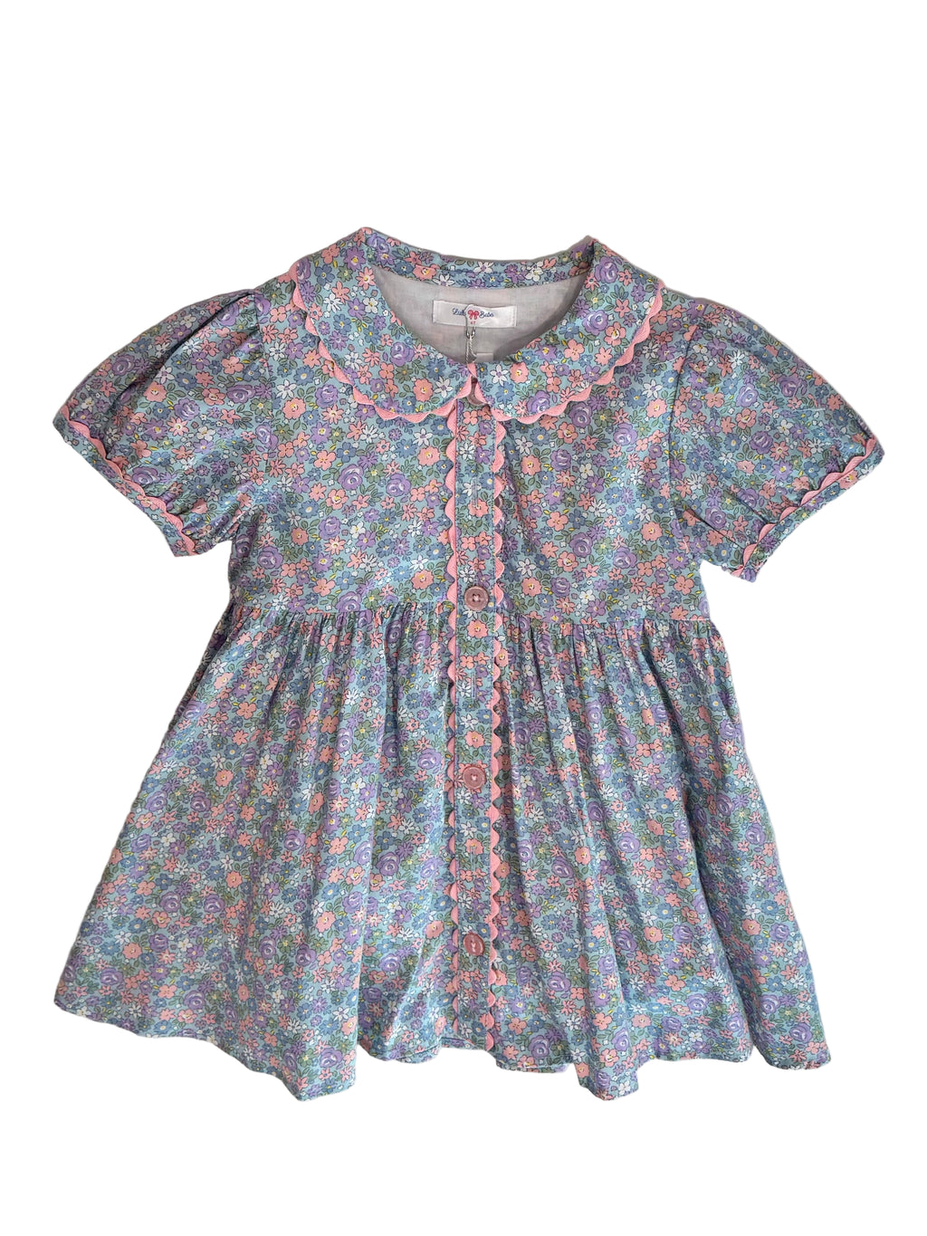 Maggie Blue Floral Button Front Dress