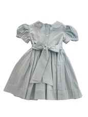 Tiffany Light Blue Reindeer Smocked Bodice Dress