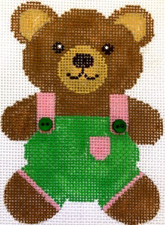 Teddy Bear Smiles Green with Stitchguide HB172