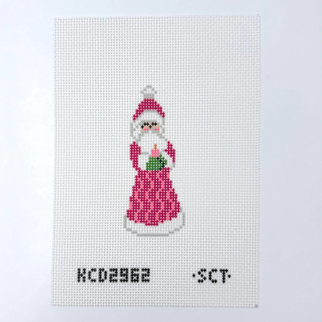 Santa with Candle Printed Canvas