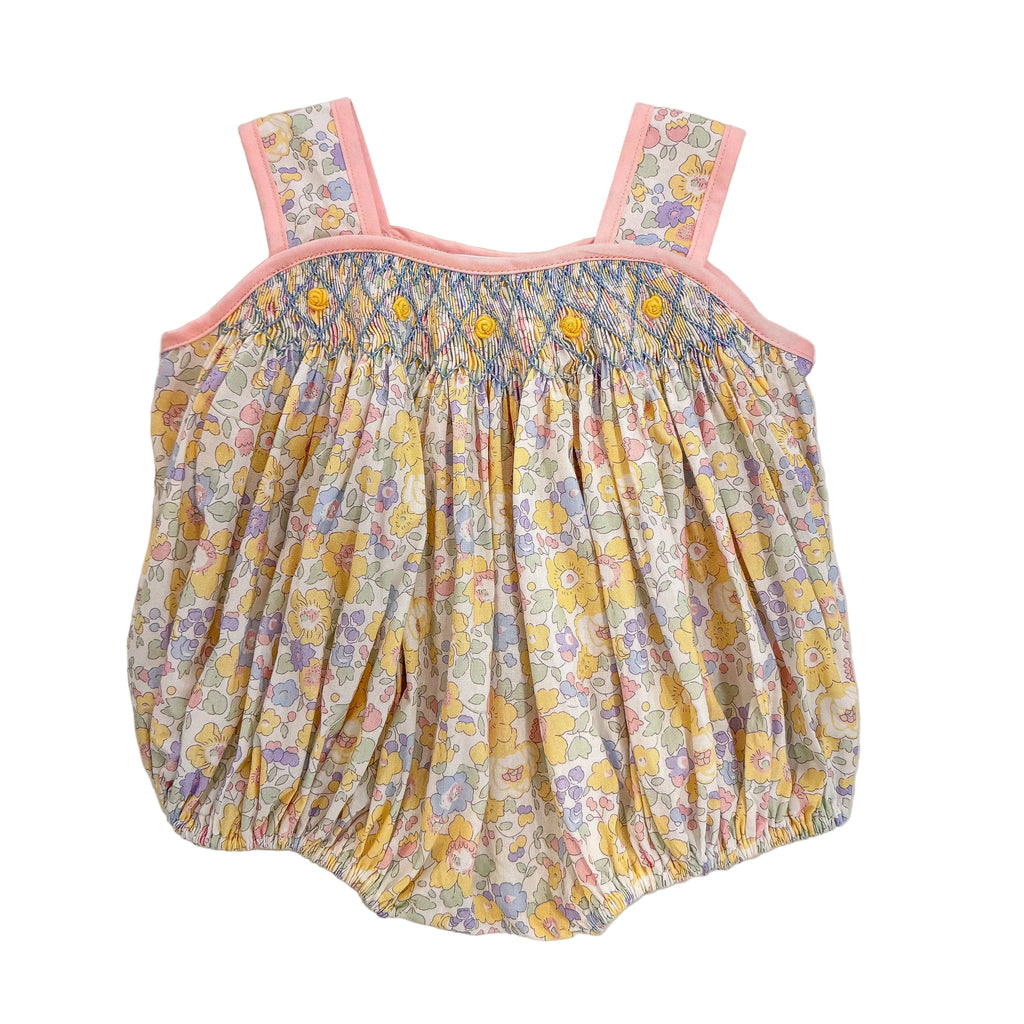 Flo Spring Floral Smocked Sleeveless Dressy Bubble