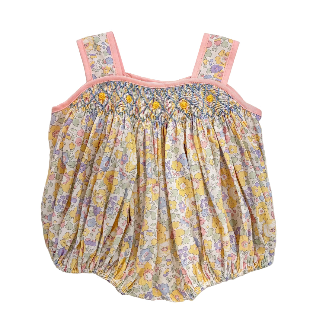 Flo Spring Floral Smocked Sleeveless Dressy Bubble