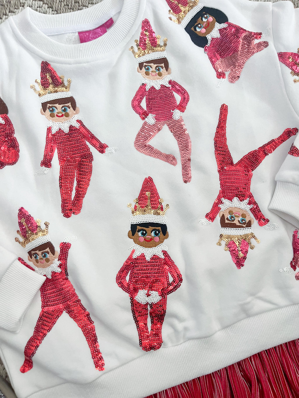 Kids White Elf On the Shelf Sweatshirt