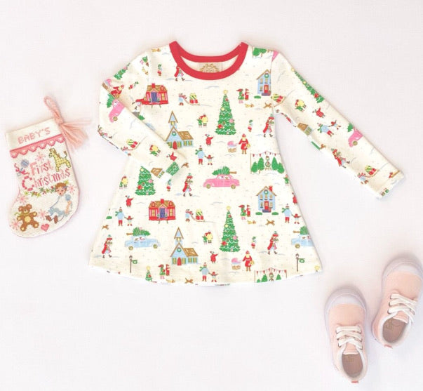Long Sleeve Polly Play Dress Make The Season Bright
