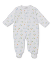 Baby Bunny Patch Blue Zip Footie