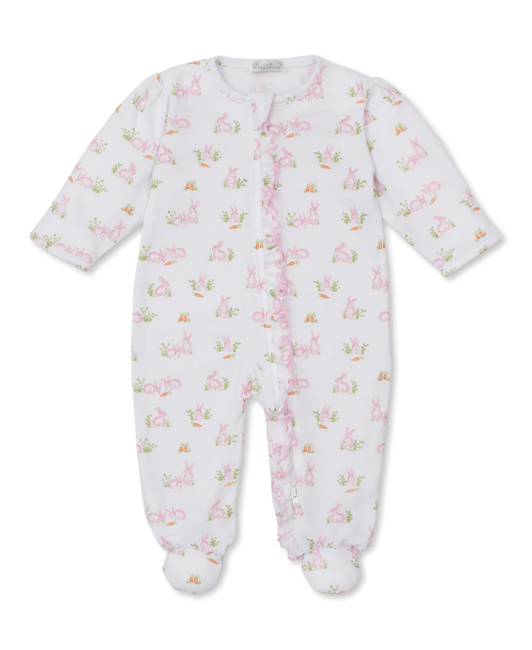 Baby Bunny Patch Pink Zip Footie