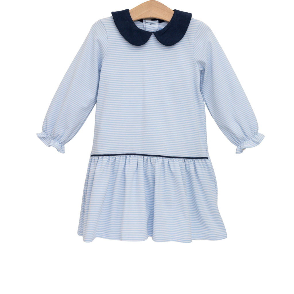 Katherine Dress Light Blue Stripe/Navy PRE-ORDER