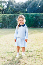 Katherine Dress Light Blue Stripe/Navy PRE-ORDER