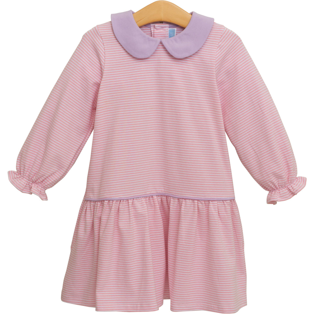 Katherine Dress Light Pink Stripe and Lavender