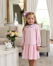 Katherine Dress Light Pink Stripe and Lavender