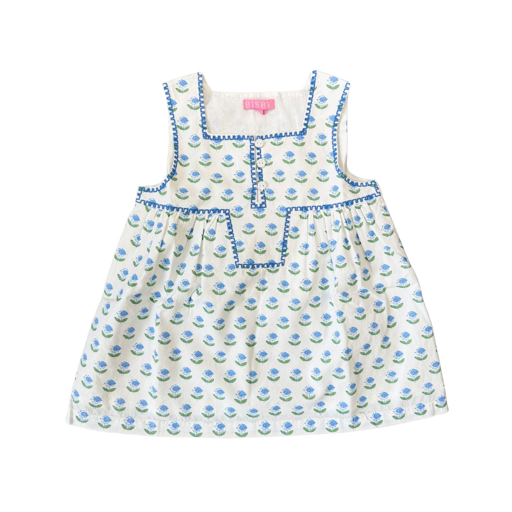 Keystone Top Blue Tulip Block Print