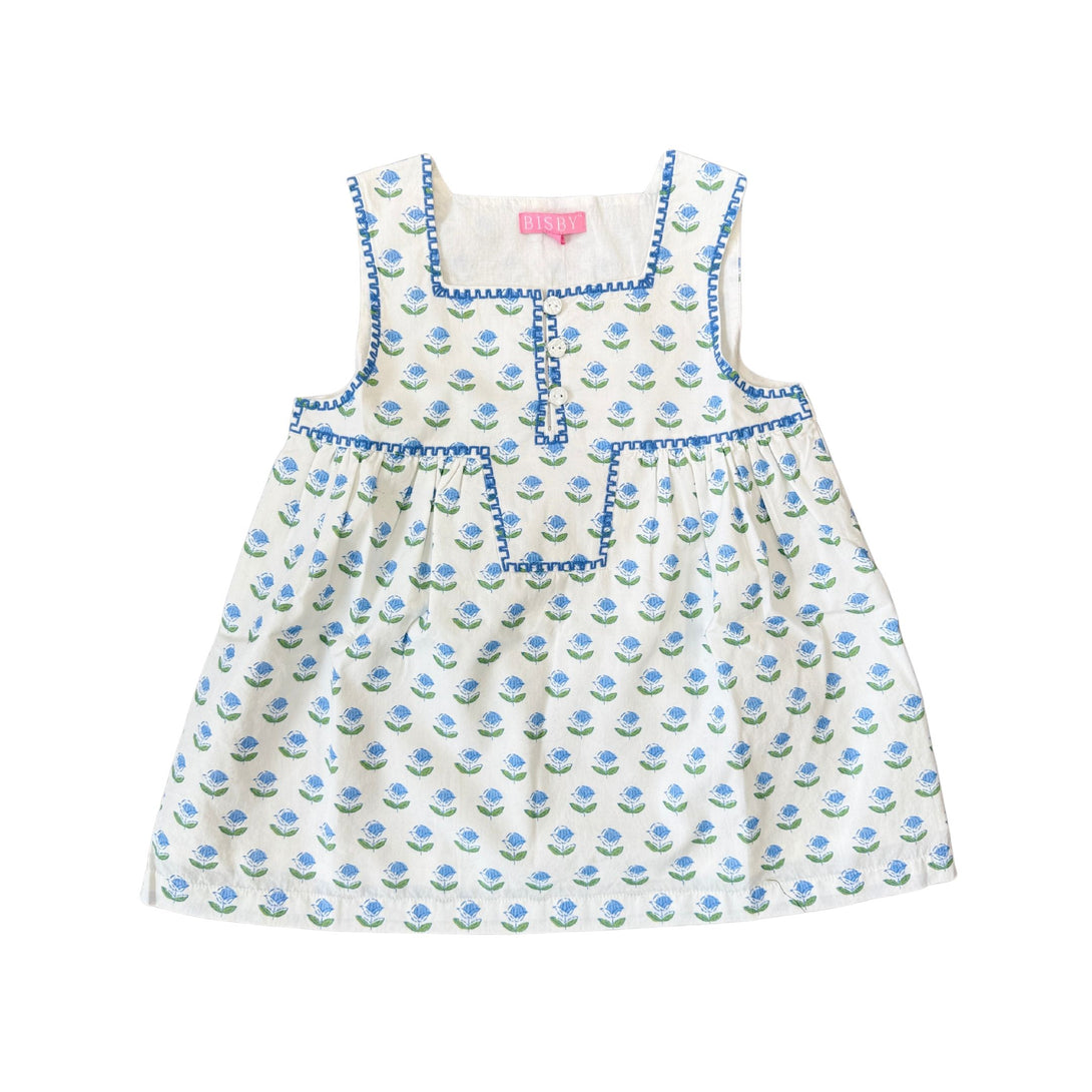 Keystone Top Blue Tulip Block Print