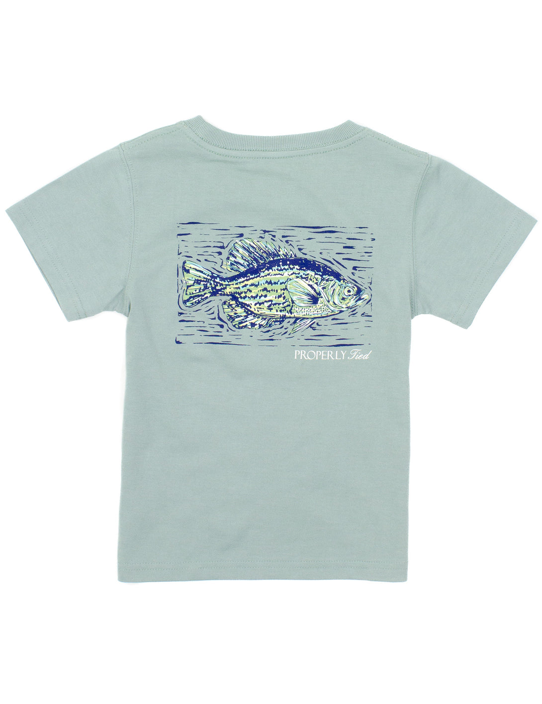 Boys Crappie Short Sleeve Tee in Fog