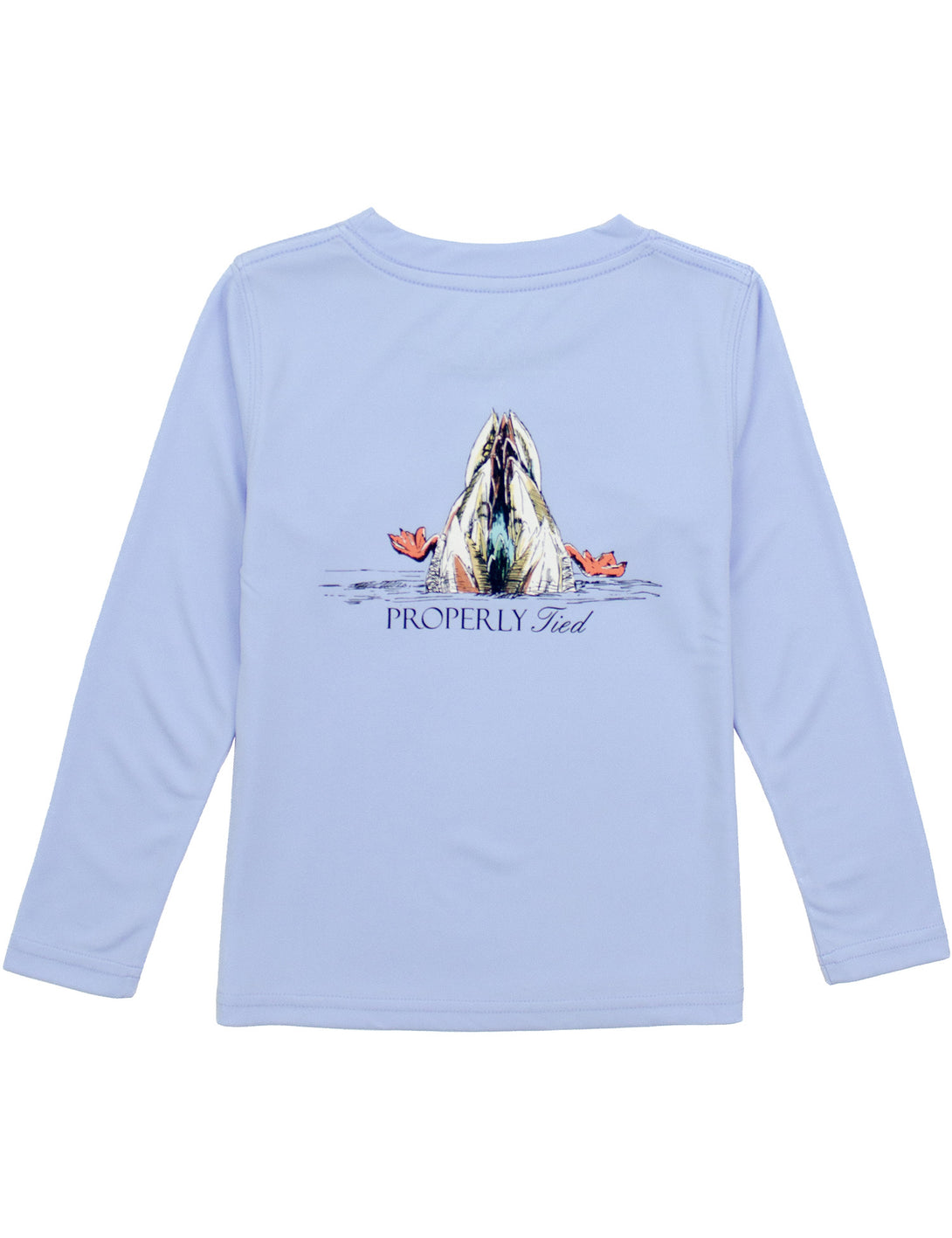 Boys Diving Mallard Performance Long Sleeve Tee in Light Blue PRE-ORDER
