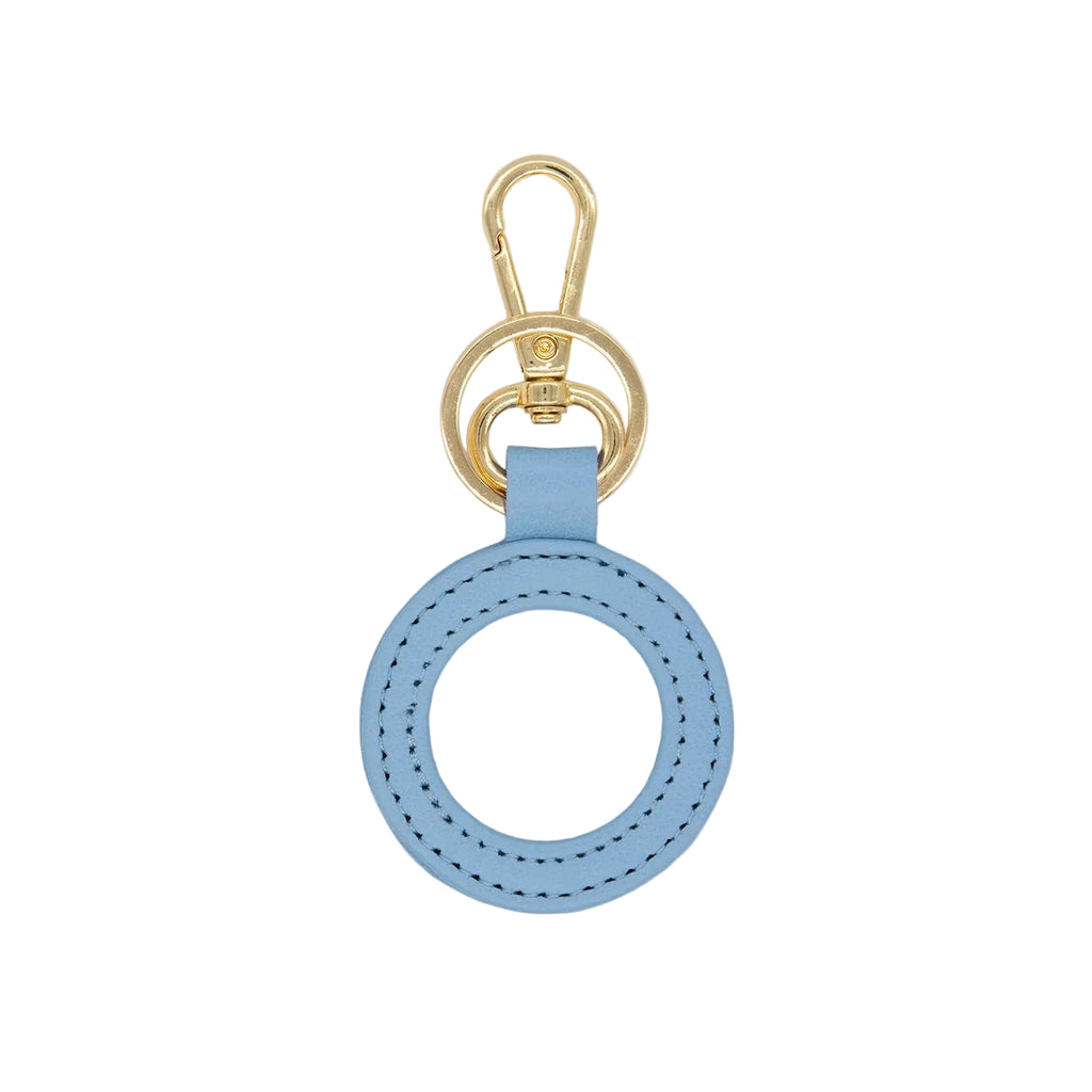 Leather Key Fob - Light Blue