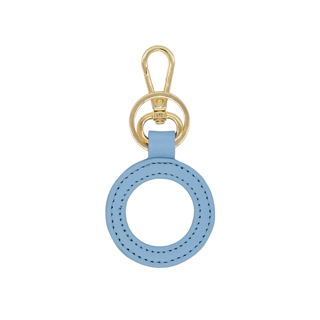 Leather Key Fob - Light Blue
