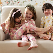 Kids Bamboo PJ Set - Pink Bunnies