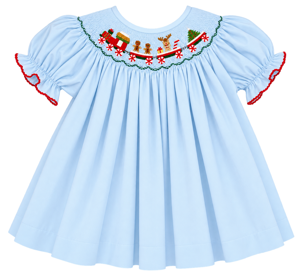 Train Smocked Bishop Dress