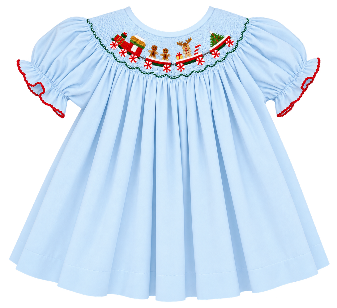 Train Smocked Bishop Dress