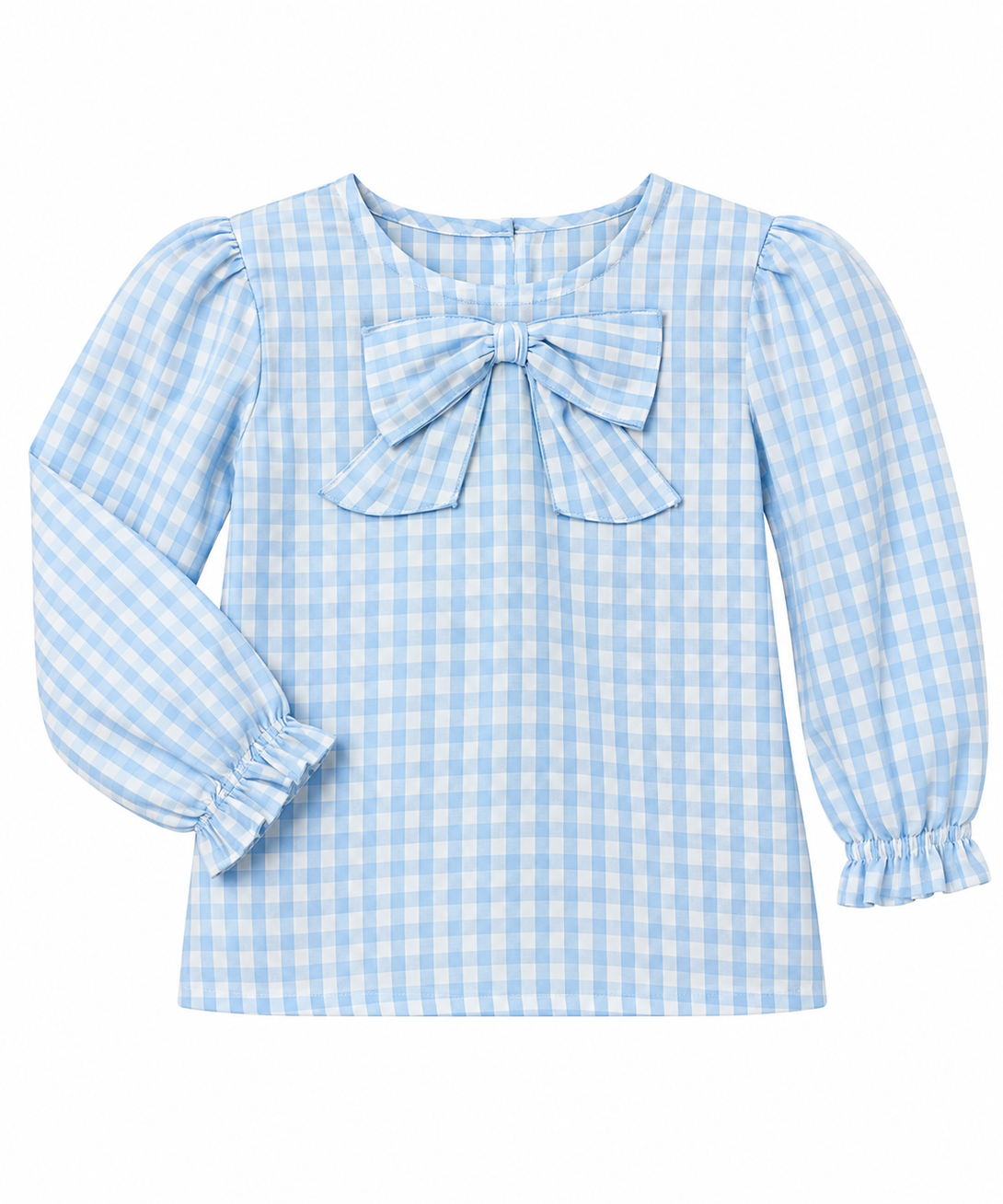 Beatrice Bow Blouse in Buckhead Blue Gingham