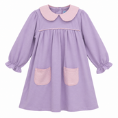Abigail Dress - Lavender/Light Pink Stripe