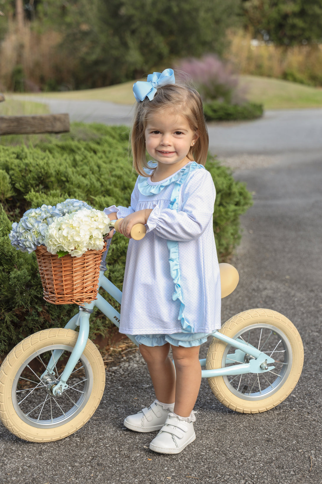 Lucille Bloomer Set Light Blue Bitty Dot PRE-ORDER