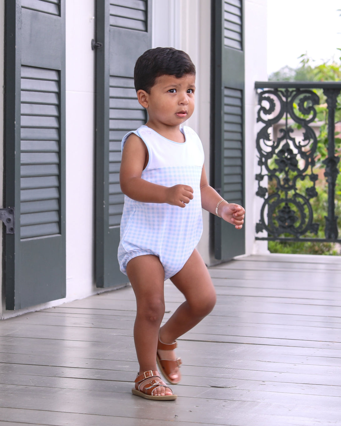 Madden Bubble in Light Blue Gingham PRE-ORDER