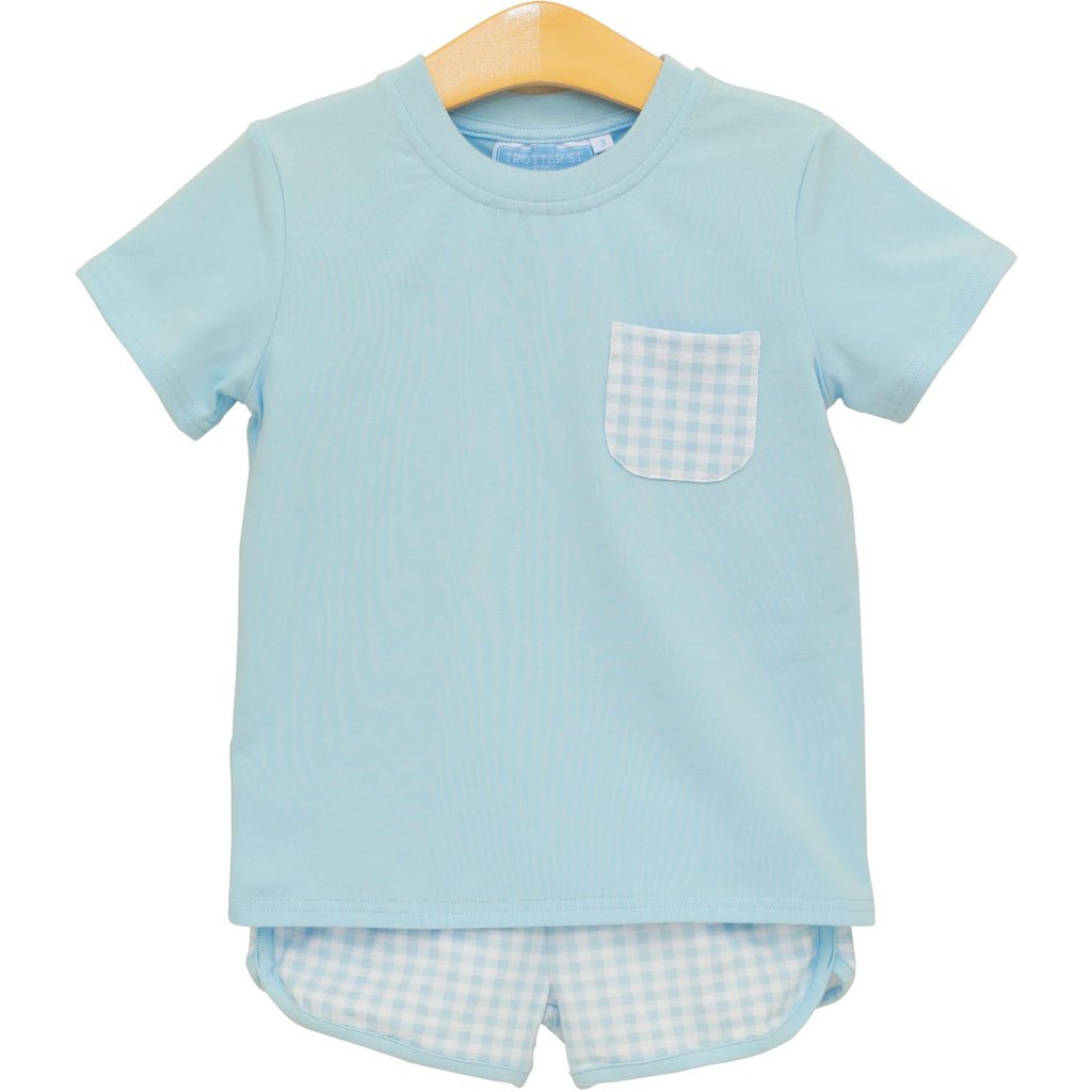 Madden Short Set in Light Blue Gingham PRE-ORDER