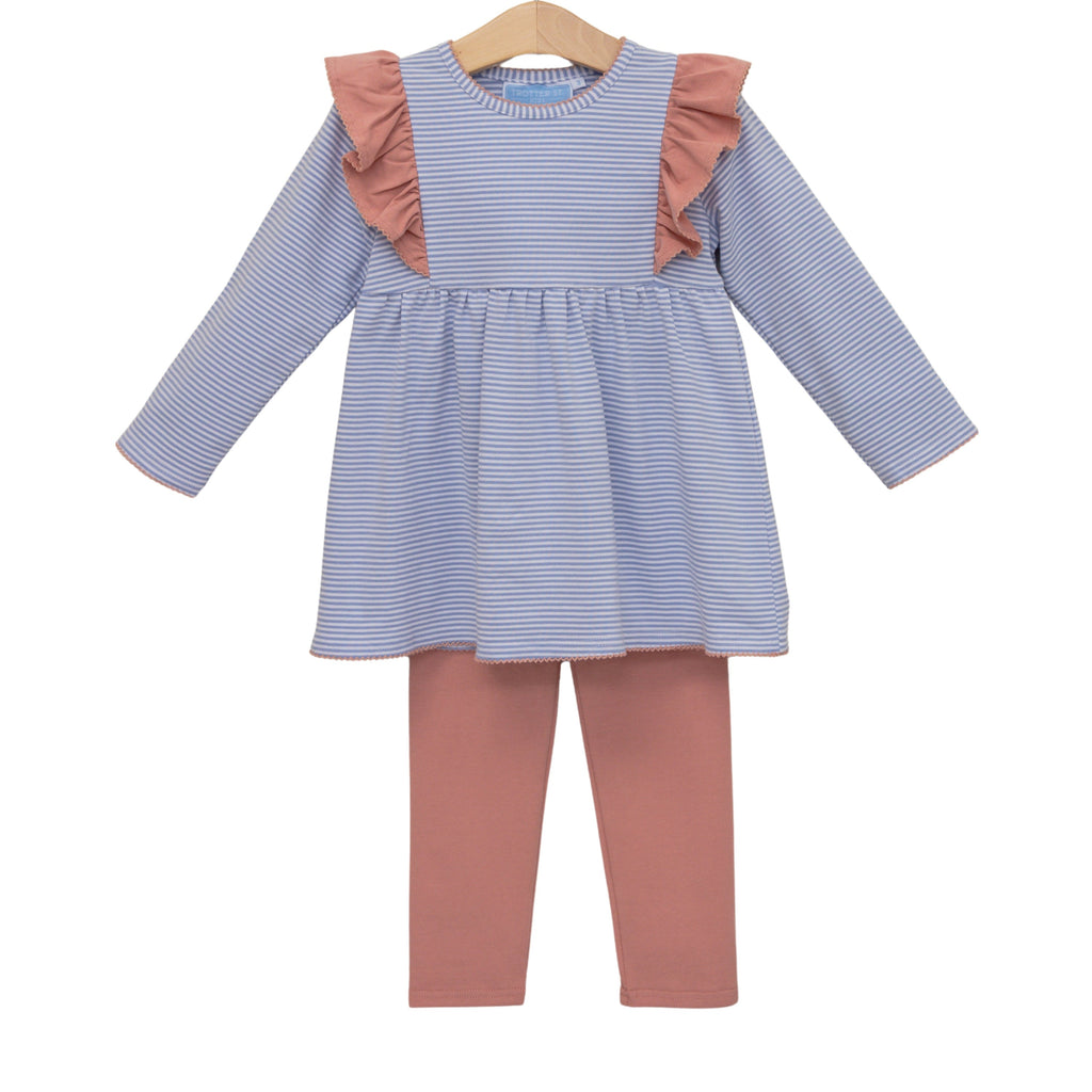 Madison Pant Set Dusty Blue Stripe/Mauve  PRE-ORDER