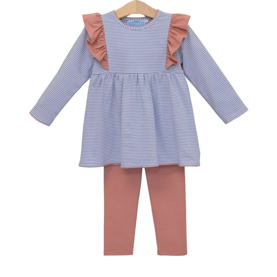 Madison Pant Set Dusty Blue Stripe/Mauve  PRE-ORDER