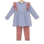 Madison Pant Set Dusty Blue Stripe/Mauve  PRE-ORDER