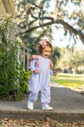 Madison Romper - Dusty Blue Stripe/Mauve PRE-ORDER
