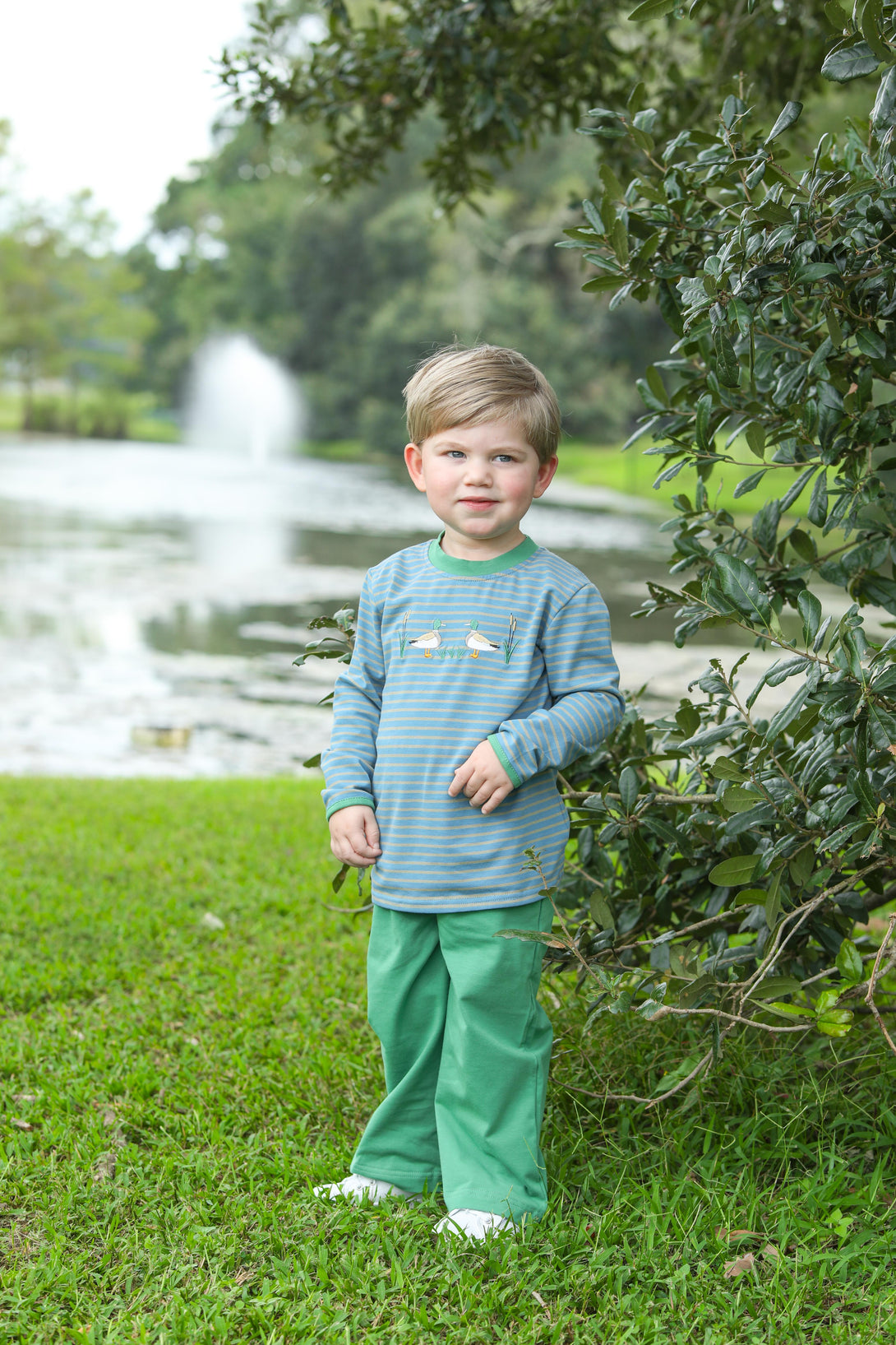 Mallard Embroidered Pant Set