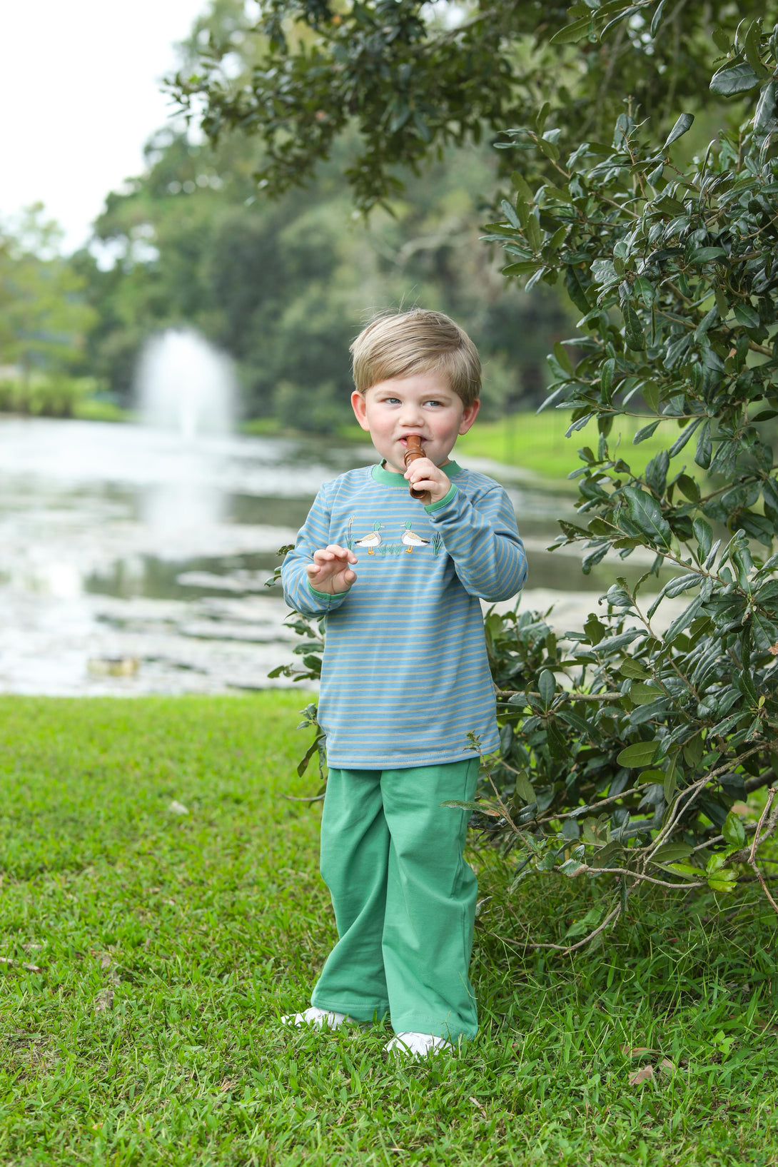 Mallard Embroidered Pant Set