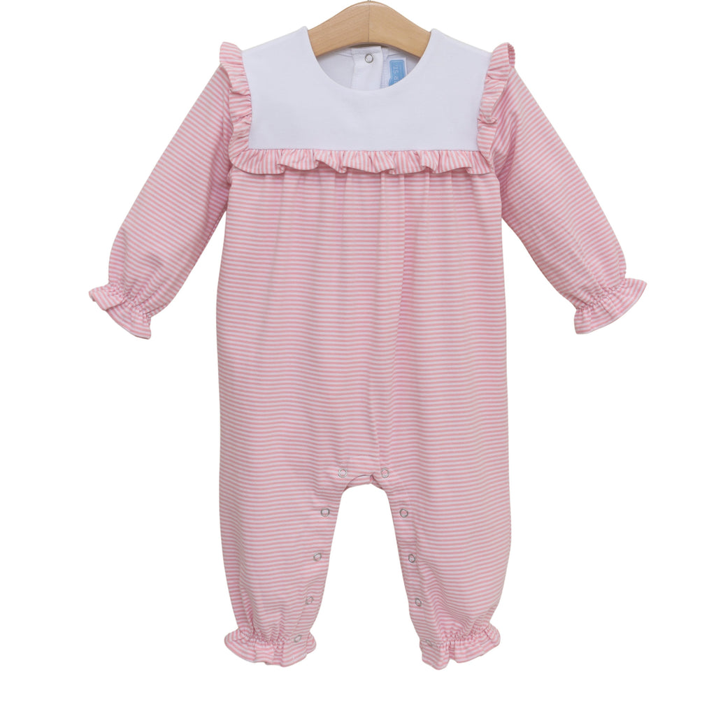 Marie Romper - Light Pink Stripe PRE-ORDER