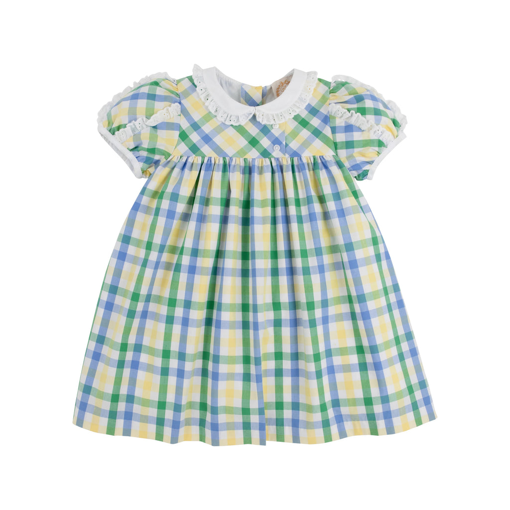 Mary Baker Dress Polo Field Plaid Worth Avenue White