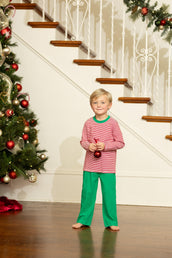Miller Pants Set- Red Stripe/Green
