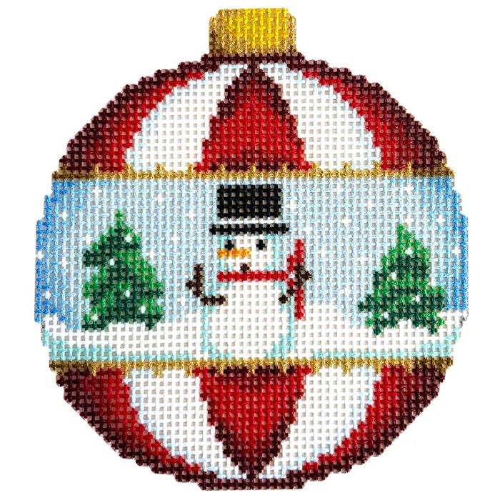 Snowman/Trees Ball Ornament