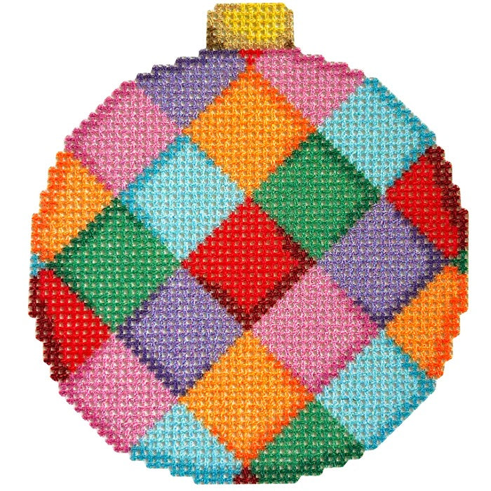 Multi Harlequin Ball Ornament