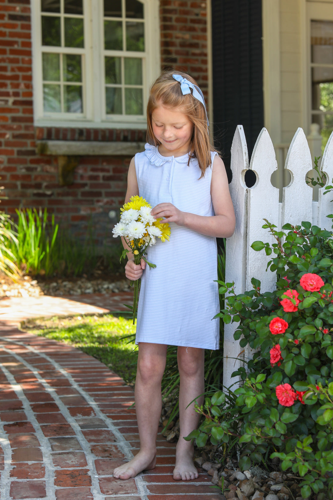 Nora Dress in Light Blue Stripe PRE-ORDER