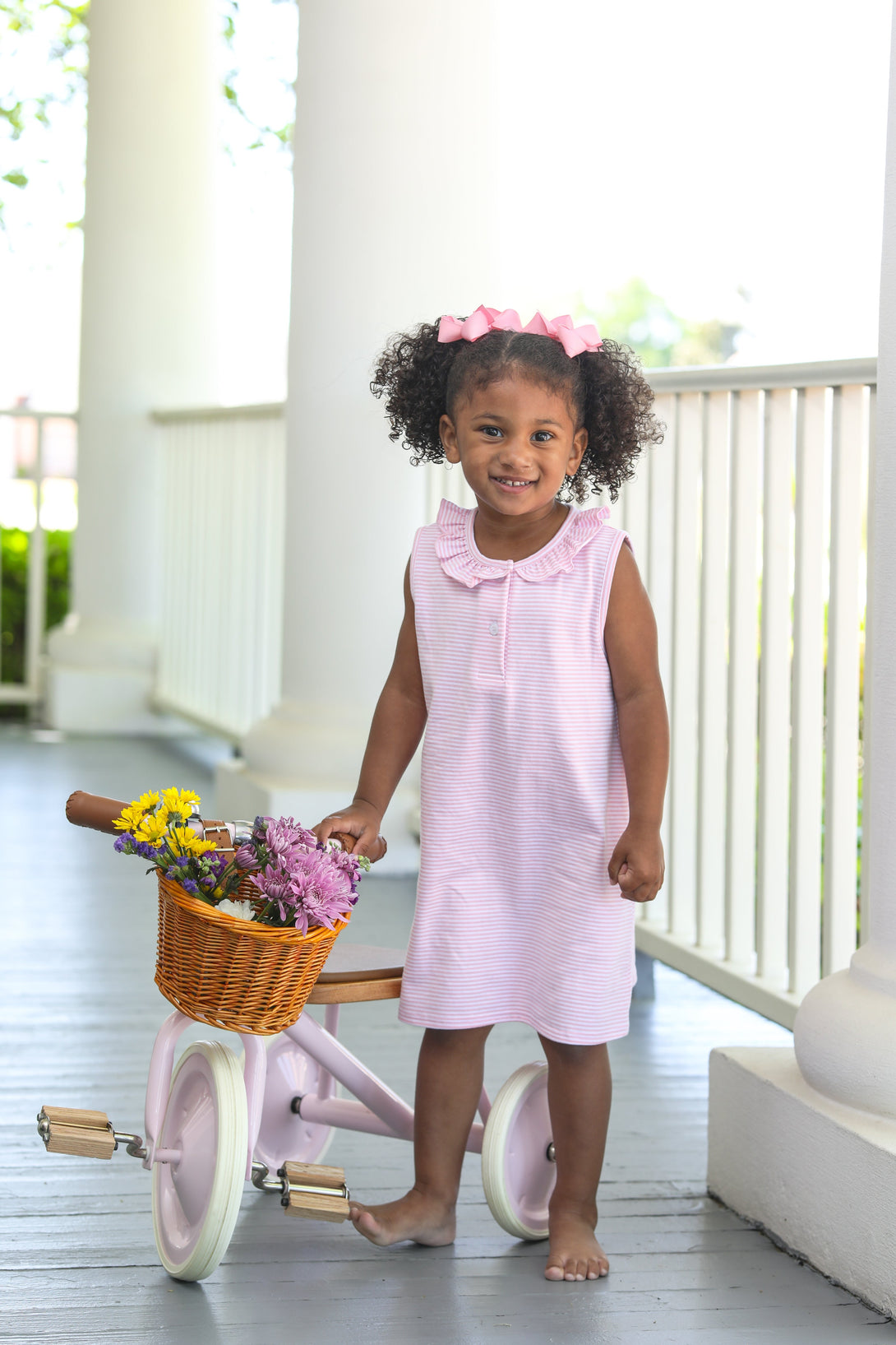 Nora Dress in Light Pink Stripe PRE-ORDER