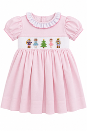 Rose Ruffle Smocked Waist Dress - Nutcracker