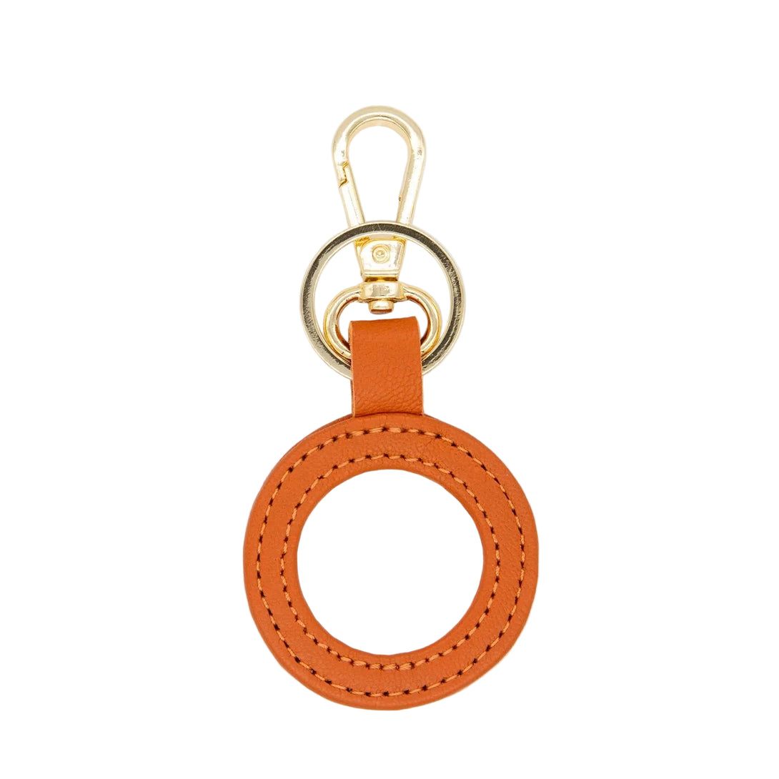 Leather Key Fob - Orange