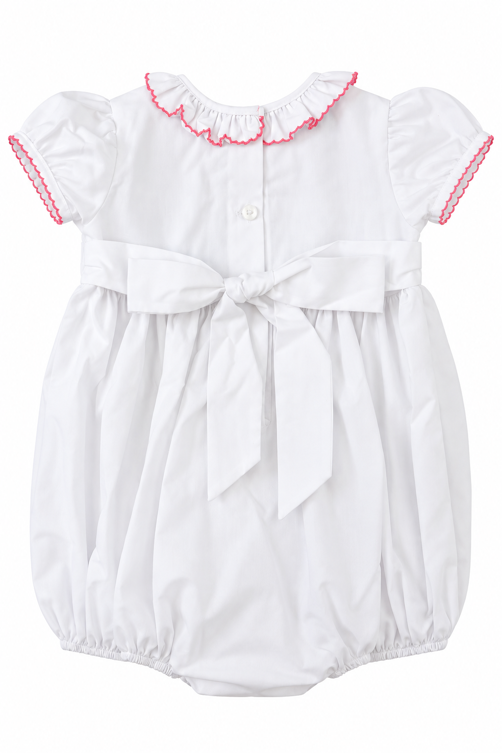 Rose Ruffle Smocked Waist Bubble - Christmas Ornament