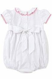 Rose Ruffle Smocked Waist Bubble - Christmas Ornament