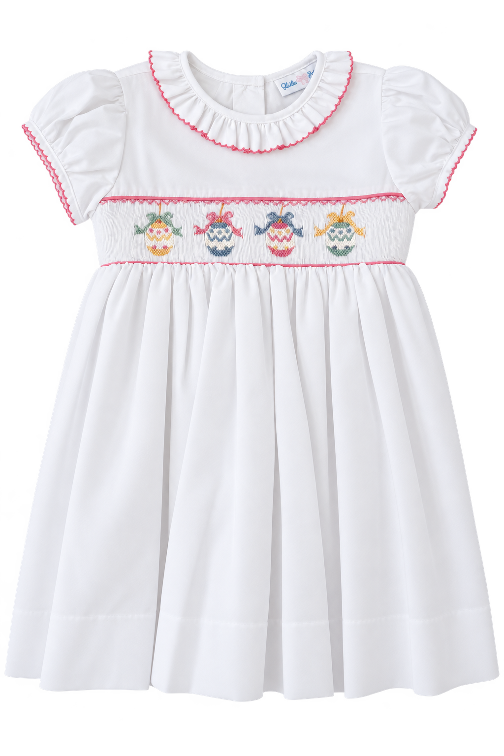 Rose Ruffle Smocked Waist Dress - Christmas Ornament