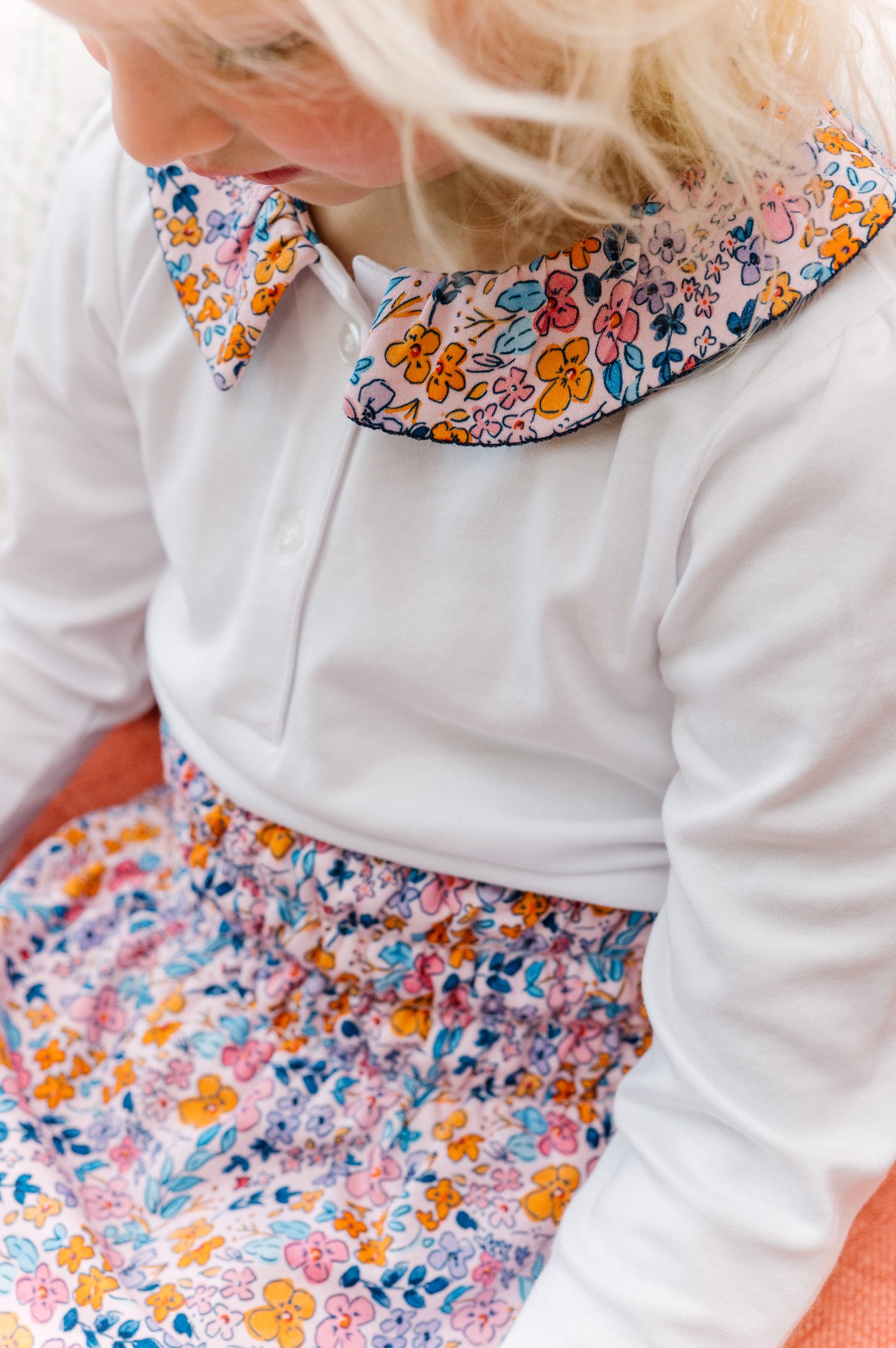Pansy Floral Smocked Skirt