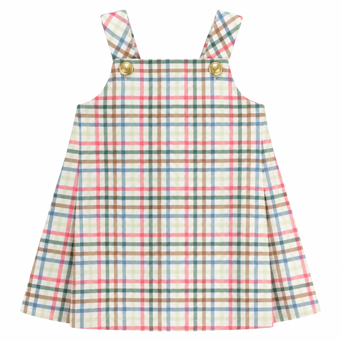 Pleated Ginny Jumper Manalapan Plaid